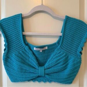 Endless Rose Vibrant Blue Knit Crop Top